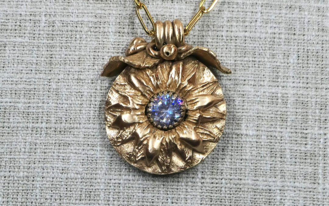 Bronze Sunflower Pendant