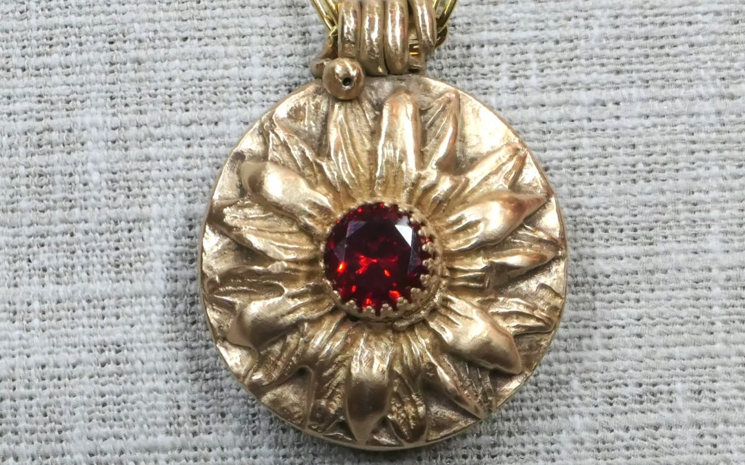 Sunflower Bronze Pendant