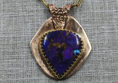 Bronze Blue Moon Turquoise Pendant