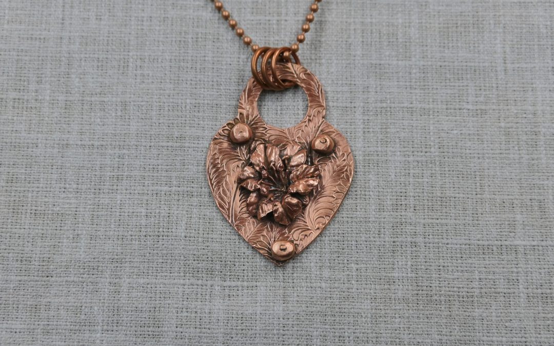 Copper Floral Pendan