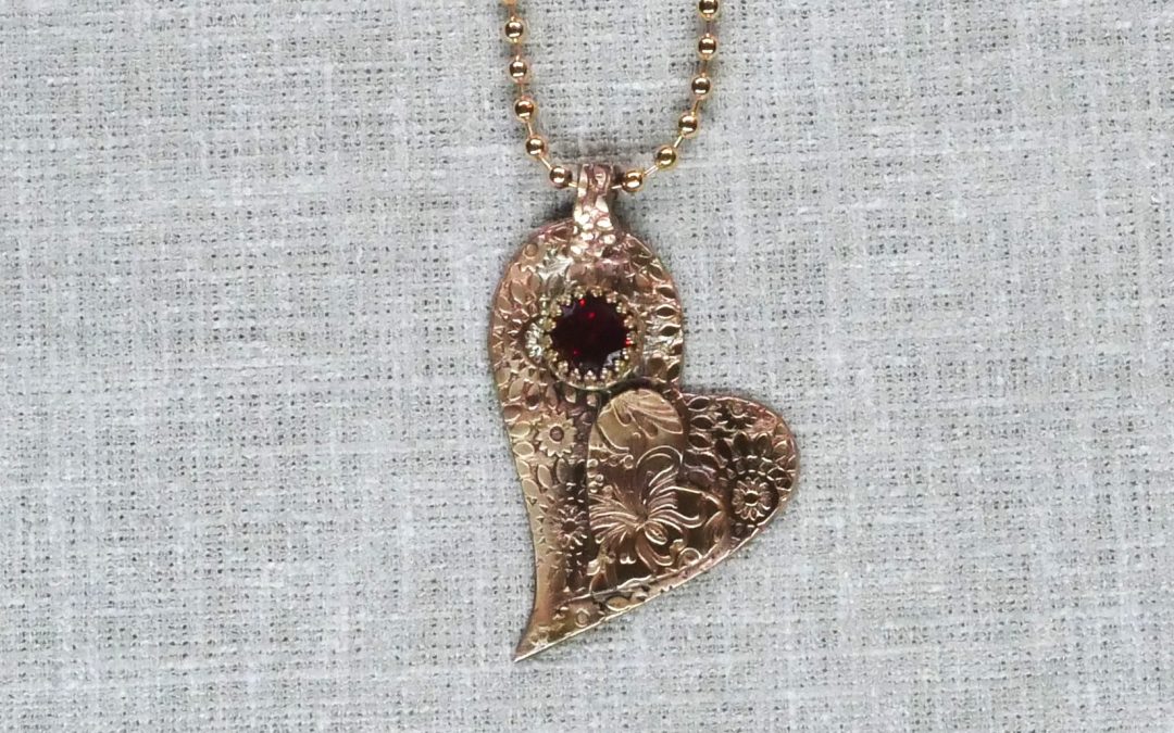 Double Heart Bronze Pendant