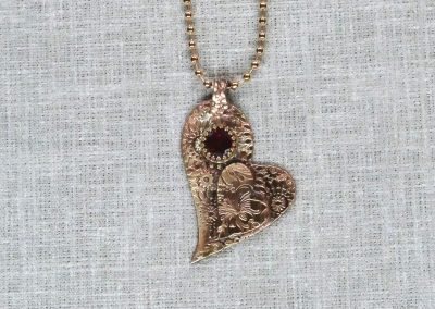 Double Heart Bronze Pendant