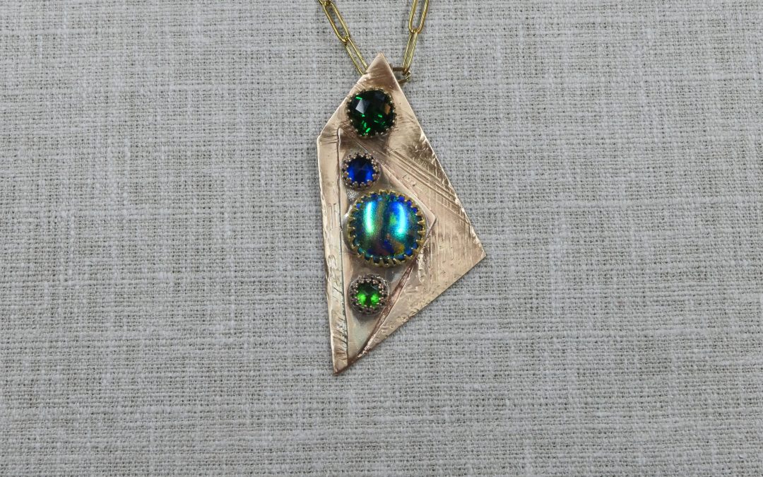 Bronze Dichroic Glass Pendant