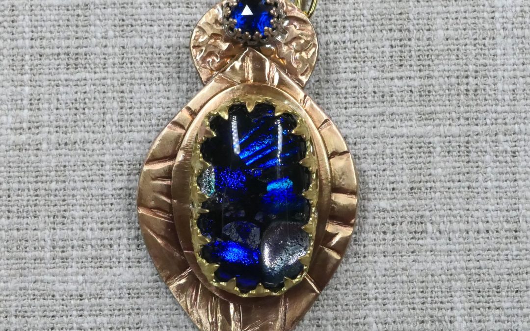 Bronze Dichroic Glass Pendant