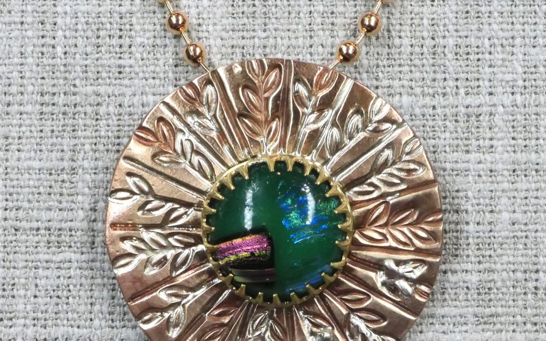 Bronze Dichroic Glass Pendant