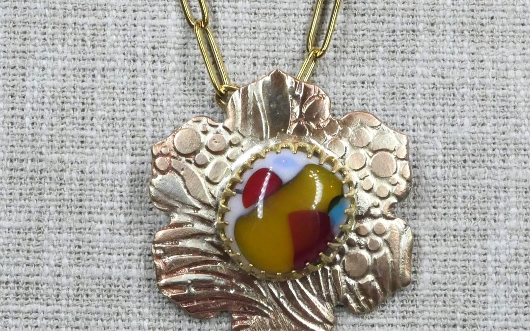 Bronze Dichroic Glass Pendant