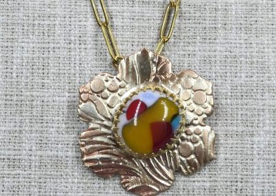 Bronze Dichroic Glass Pendant