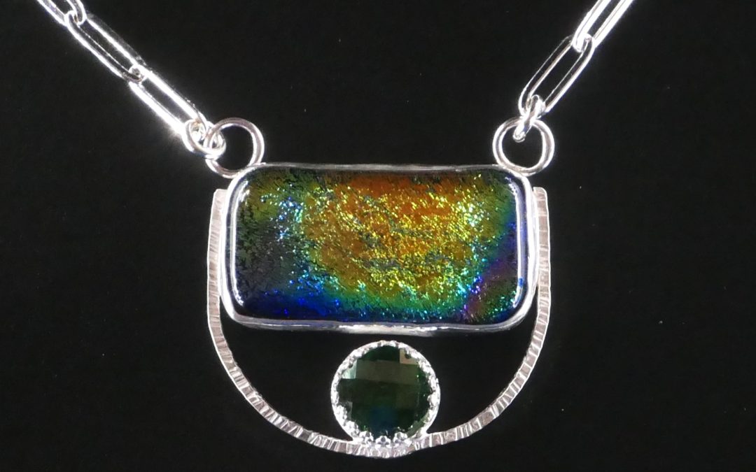 Rainbow Dichroic Glass Pendant