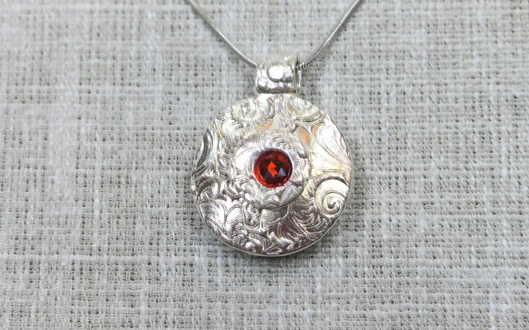 Fine Silver Lentil Pendant