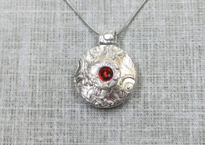 Fine Silver Lentil Pendant