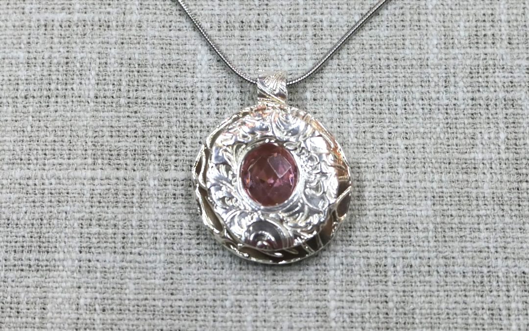 Fine Silver Lentil Pendant