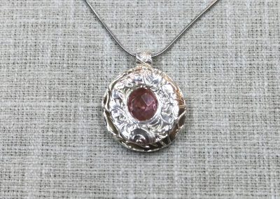 Fine Silver Lentil Pendant