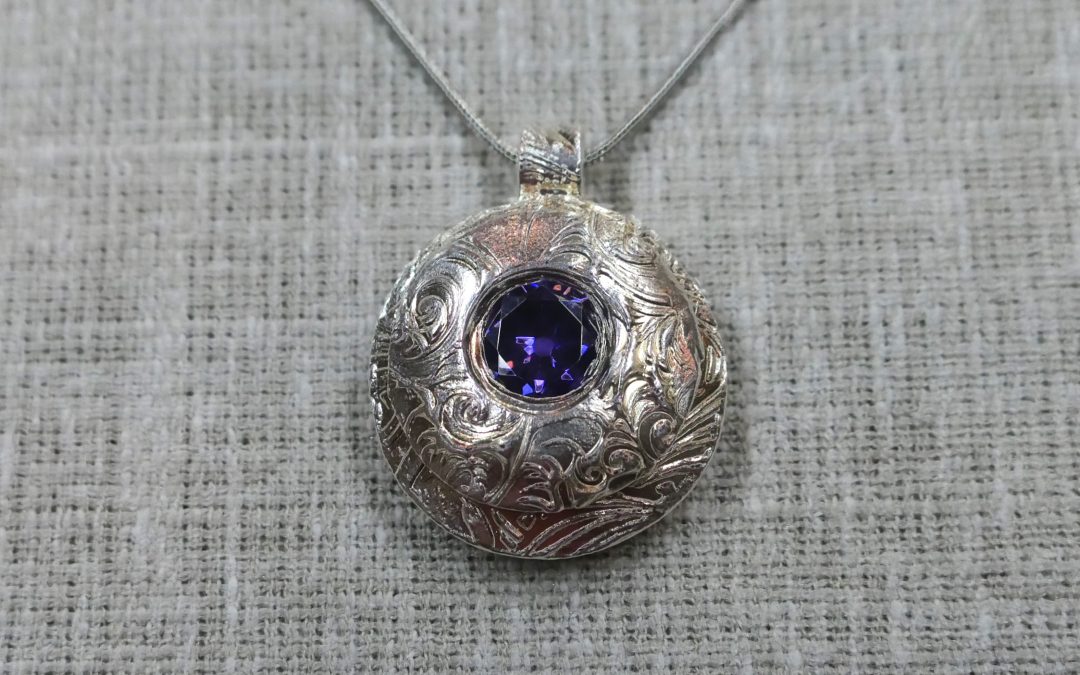 Fine Silver Lentil Pendant