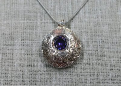 Fine Silver Lentil Pendant