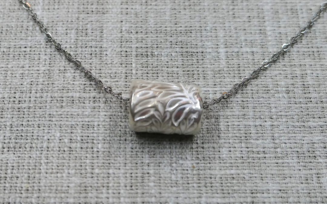 Fine Silver Tube Bead Pendant