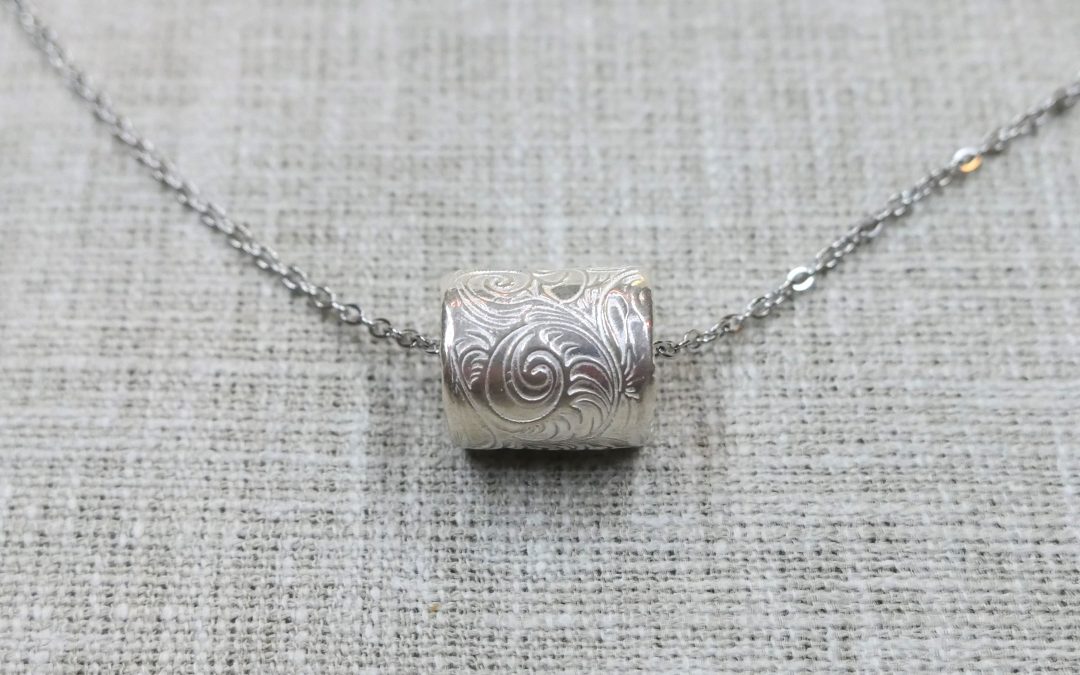 Fine Silver Tube Bead Pendant