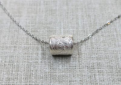 Fine Silver Tube Bead Pendant