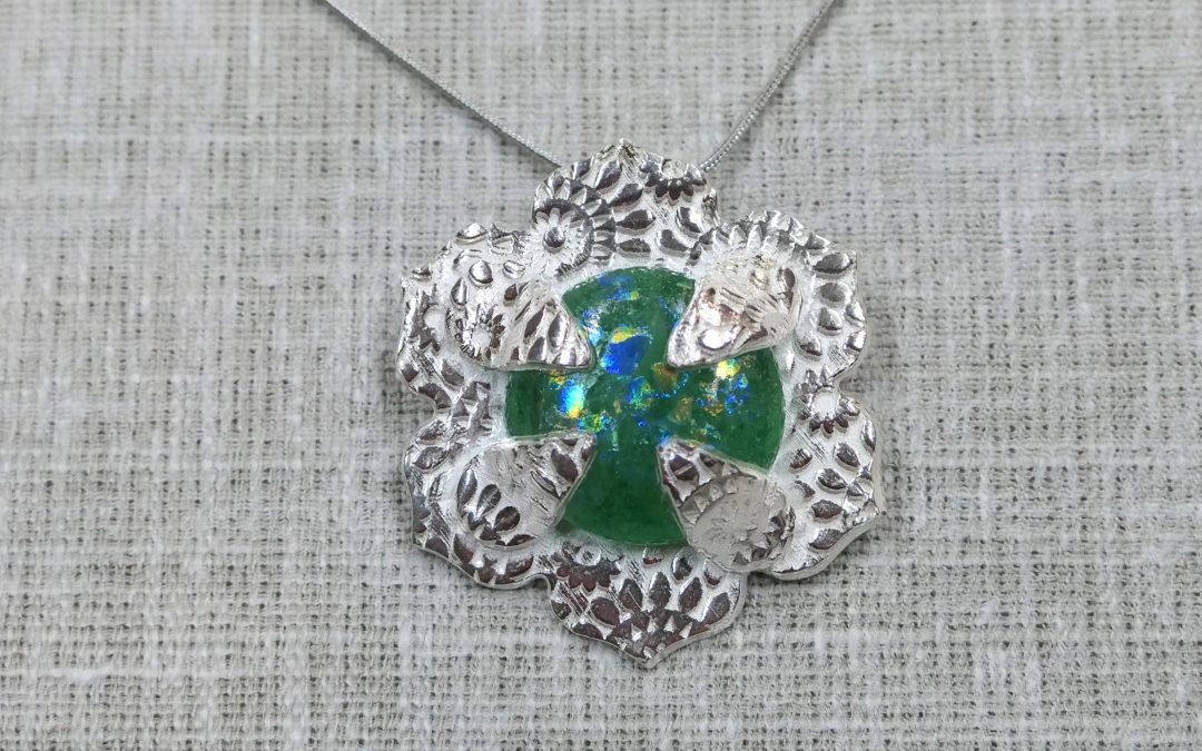 Flower Dichroic Glass Pendant