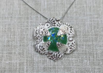 Flower Dichroic Glass Pendant