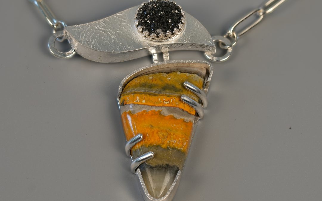 Bumble Bee Jasper and Black Druzy