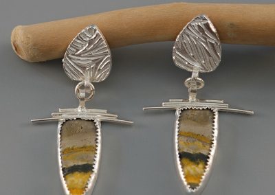 Silver Post Bumble Bee Earrings
